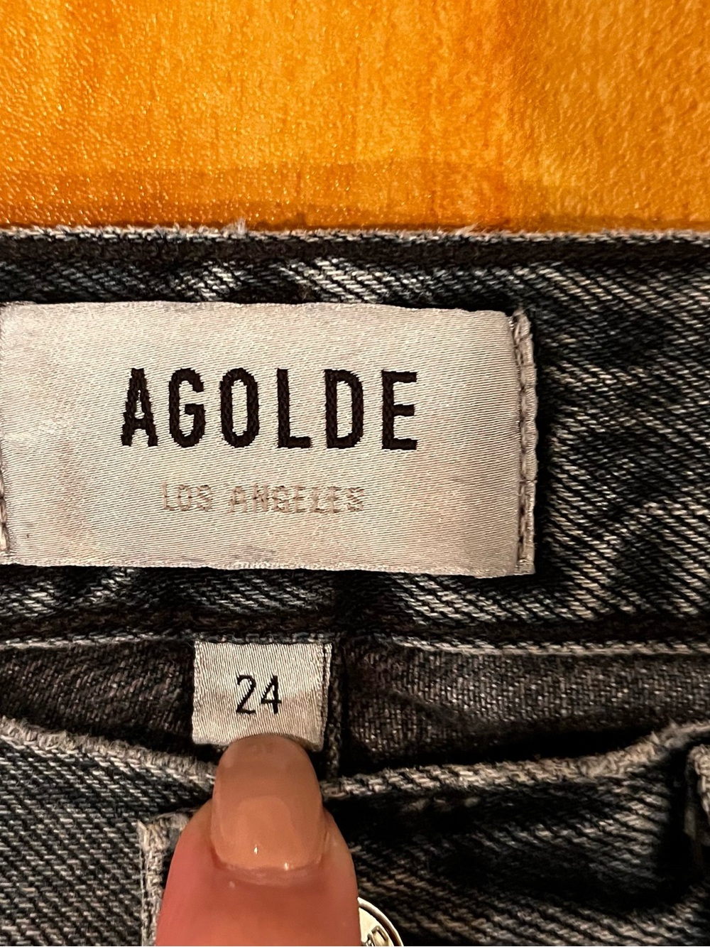 AGOLDE Riley High Rise Straight Jeans Size 24 Washed Black 100% Cotton Premium D - Picture 4 of 6